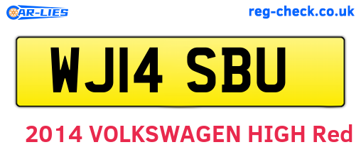 WJ14SBU are the vehicle registration plates.