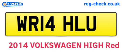 WR14HLU are the vehicle registration plates.