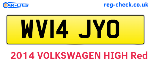 WV14JYO are the vehicle registration plates.