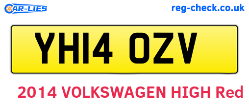 YH14OZV are the vehicle registration plates.