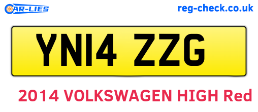 YN14ZZG are the vehicle registration plates.