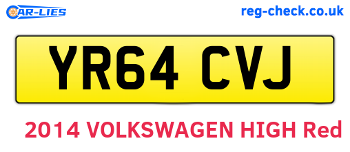 YR64CVJ are the vehicle registration plates.