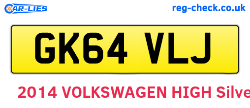 GK64VLJ are the vehicle registration plates.