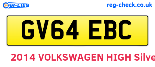 GV64EBC are the vehicle registration plates.
