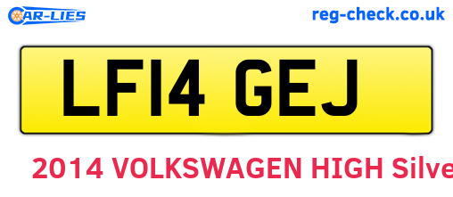 LF14GEJ are the vehicle registration plates.