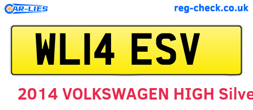 WL14ESV are the vehicle registration plates.