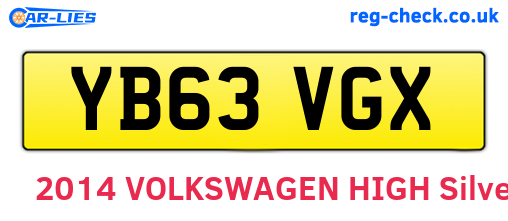 YB63VGX are the vehicle registration plates.
