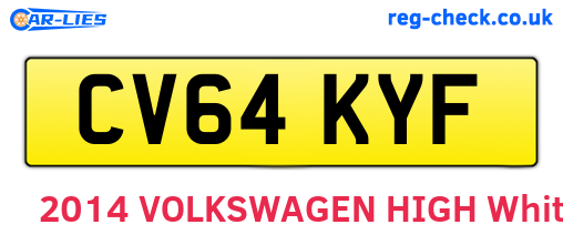 CV64KYF are the vehicle registration plates.