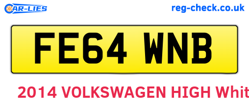 FE64WNB are the vehicle registration plates.