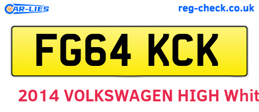 FG64KCK are the vehicle registration plates.