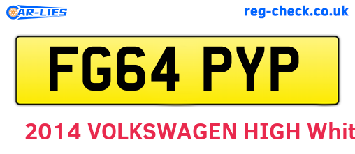 FG64PYP are the vehicle registration plates.
