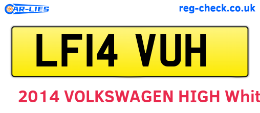 LF14VUH are the vehicle registration plates.