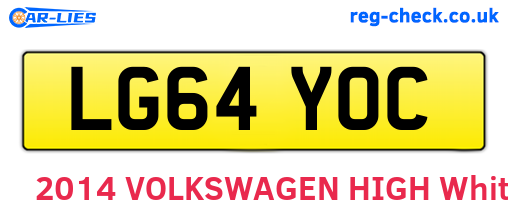 LG64YOC are the vehicle registration plates.