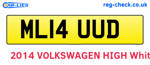 ML14UUD are the vehicle registration plates.