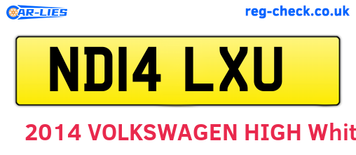 ND14LXU are the vehicle registration plates.