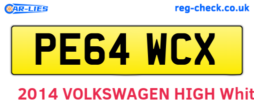 PE64WCX are the vehicle registration plates.