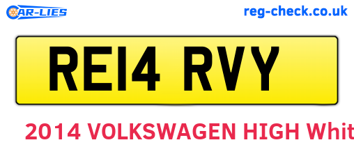 RE14RVY are the vehicle registration plates.