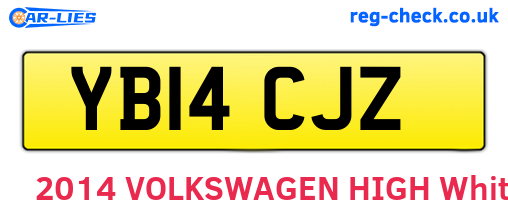YB14CJZ are the vehicle registration plates.