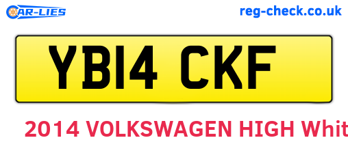 YB14CKF are the vehicle registration plates.