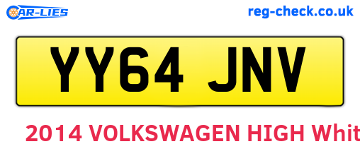 YY64JNV are the vehicle registration plates.