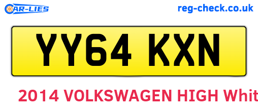 YY64KXN are the vehicle registration plates.