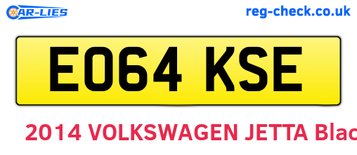 EO64KSE are the vehicle registration plates.