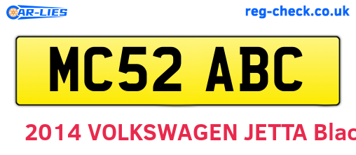 MC52ABC are the vehicle registration plates.