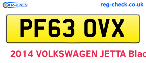PF63OVX are the vehicle registration plates.