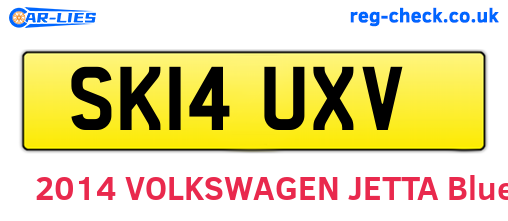 SK14UXV are the vehicle registration plates.