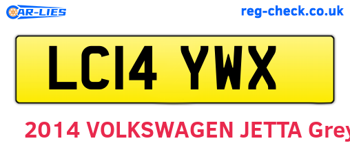 LC14YWX are the vehicle registration plates.