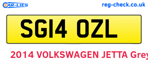 SG14OZL are the vehicle registration plates.