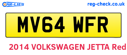 MV64WFR are the vehicle registration plates.