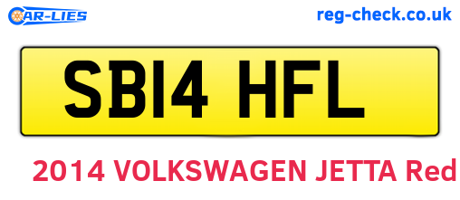 SB14HFL are the vehicle registration plates.