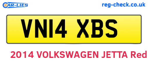 VN14XBS are the vehicle registration plates.
