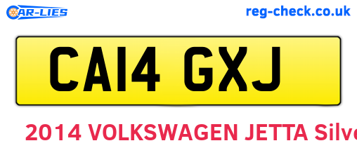 CA14GXJ are the vehicle registration plates.