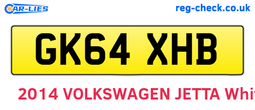 GK64XHB are the vehicle registration plates.