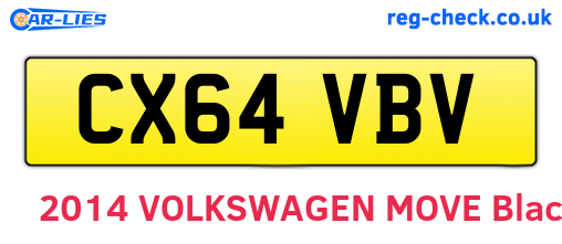 CX64VBV are the vehicle registration plates.