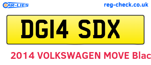 DG14SDX are the vehicle registration plates.