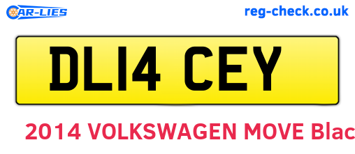 DL14CEY are the vehicle registration plates.