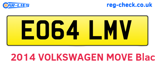 EO64LMV are the vehicle registration plates.