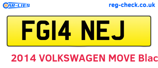 FG14NEJ are the vehicle registration plates.