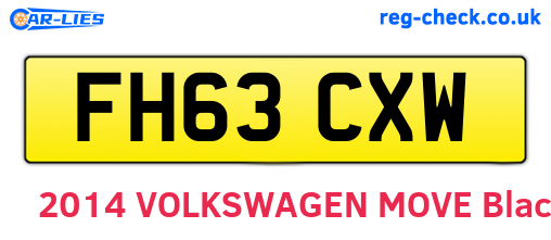 FH63CXW are the vehicle registration plates.