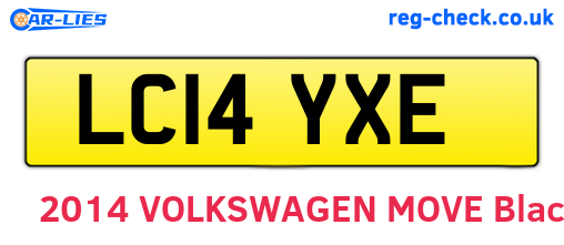 LC14YXE are the vehicle registration plates.
