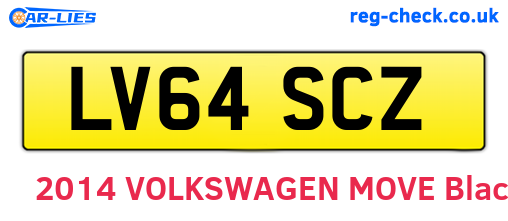 LV64SCZ are the vehicle registration plates.