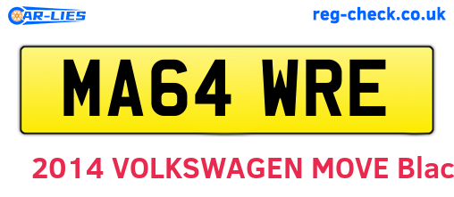 MA64WRE are the vehicle registration plates.
