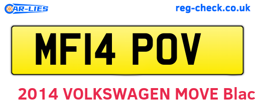 MF14POV are the vehicle registration plates.