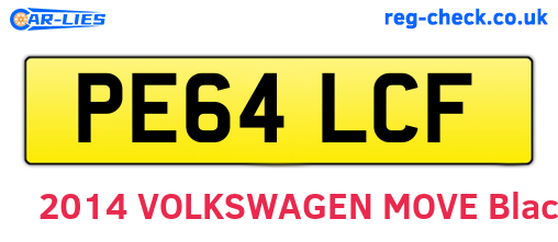 PE64LCF are the vehicle registration plates.