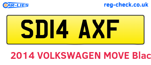 SD14AXF are the vehicle registration plates.