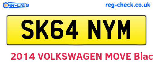 SK64NYM are the vehicle registration plates.