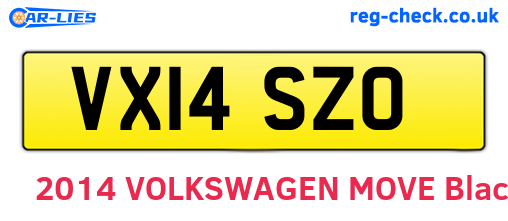 VX14SZO are the vehicle registration plates.